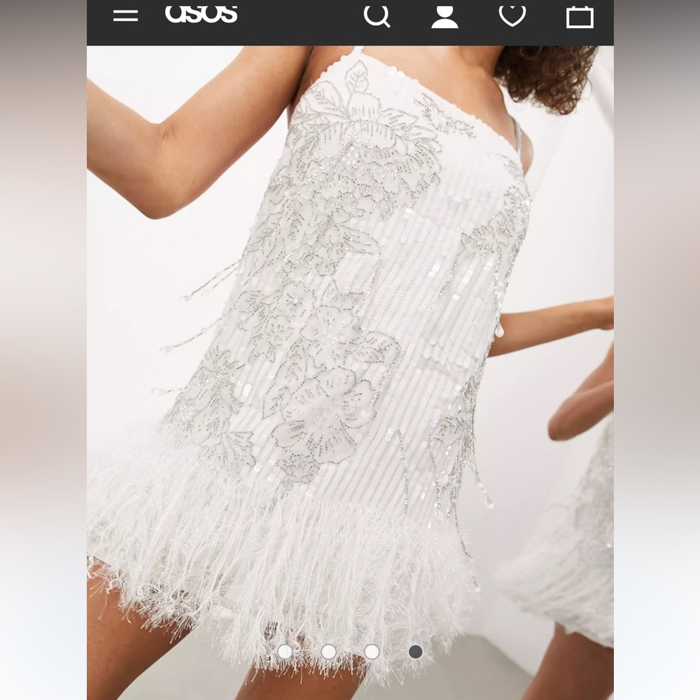 ASOS beaded/feather dress